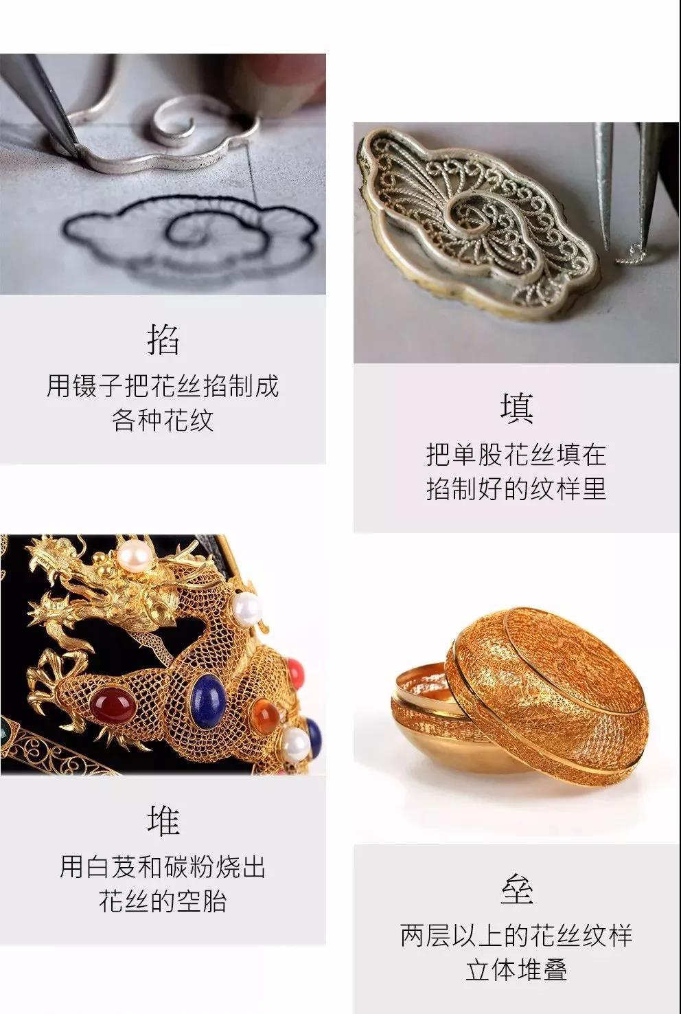 花絲工藝的表現(xiàn)手法通常用八個字來概括